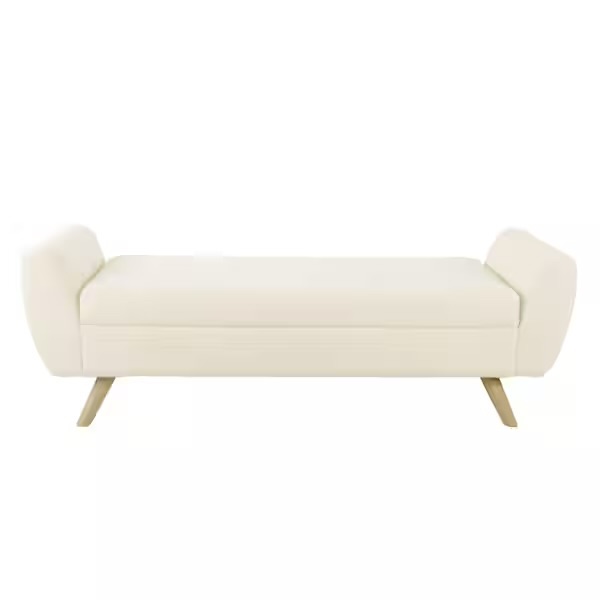 Photo 1 of **DIRT. BOTTOM FABRIC COMING LOOSE. ONE LOOSE HINGE**60 inch bedroom bench with storage and wood legs