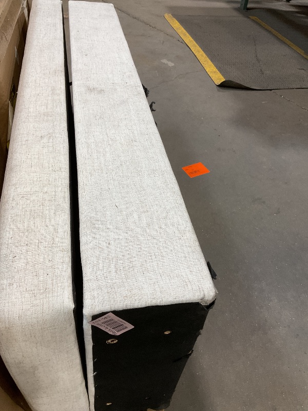 Photo 1 of **DIRT. BOTTOM FABRIC COMING LOOSE. ONE LOOSE HINGE**60 inch bedroom bench with storage and wood legs