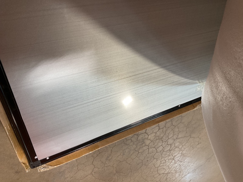 Photo 1 of **FRAME PIECE PART BROKE OFF**-Qprobd 6'x4' Large Magnetic White Board Dry Erase Whiteboard with Black Aluminum Frame, 72"X48" Magnet Presentation Wall Boards for Office, Classroom, School, Home