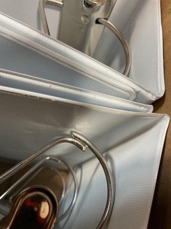 Photo 1 of **DENTS**Avery 3 Ring Binder 3 Inch Slant Rings Durable View, White Binder for Home, Office, or School Use, 3 Pack (17030)