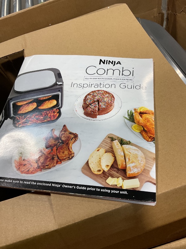 Photo 1 of ****UNTESTED/ FOR PARTS SCREEN IS MALFUNCTIONING**** Ninja Combi All-in-One Multicooker, Oven, & Air Fryer, Complete Meals in 15 Mins, 14-in-1 Functions, Combi Cooker + Air Fry, Bake, Roast, Slow Cook and More, 3 Accessories, Stainless Steel, SFP701