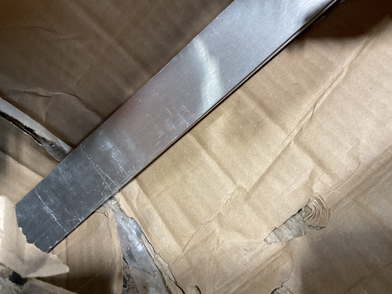 Photo 1 of **MISSING WOOD. INSTALLATION PARS ONLY. SCRAPES on METAL**SMARTSTANDARD 10 Feet Brushed Nickel Barn Door Hardware Kit-Heavy Duty Sliding Track-Smoothly and Quietly-Easy to Install-Fit 60" Wide Door Panel (J Shape Hanger)