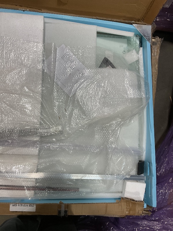 Photo 1 of **SELLING FOR PARTS. ONE DOOR BROKEN**DELAVIN 56-60.in W x 75.in H Frameless Shower Door, Water Repellent Black Shower Door with SGCC Certified Clear Tempered Glass, Easy Sliding Showe Door with Explosion-Proof Film, Stainless Steel