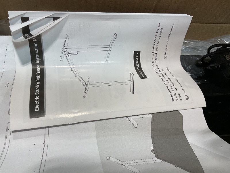Photo 1 of **FRAME ONLY. SELLING FOR PARTS**Marsail 55 x 30 Electric Standing Desk with One-Piece Desktop, Sit Stand Desk with Thickened Tabletop, Height Adjustable Stand Up Desk with Cable Management for Home Office(Frame+Desktop, 2 Packages)