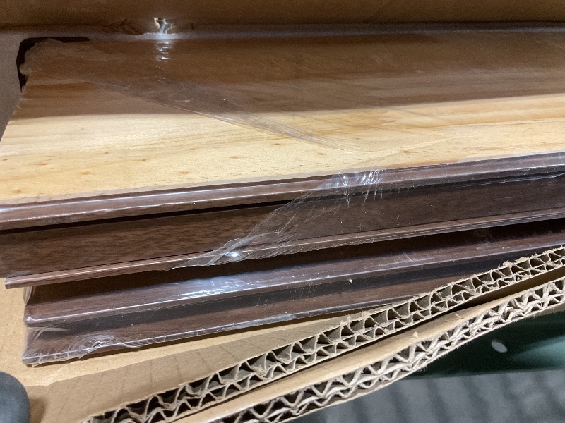 Photo 1 of **EDGE ONE PIECE DAMAGED**Art3d Slat Wood Wall Paneling for Interior and Ceiling Decoration - Pack of 4pcs + 1pc End-Trim, Size 108 x 5.7in.- Walnut