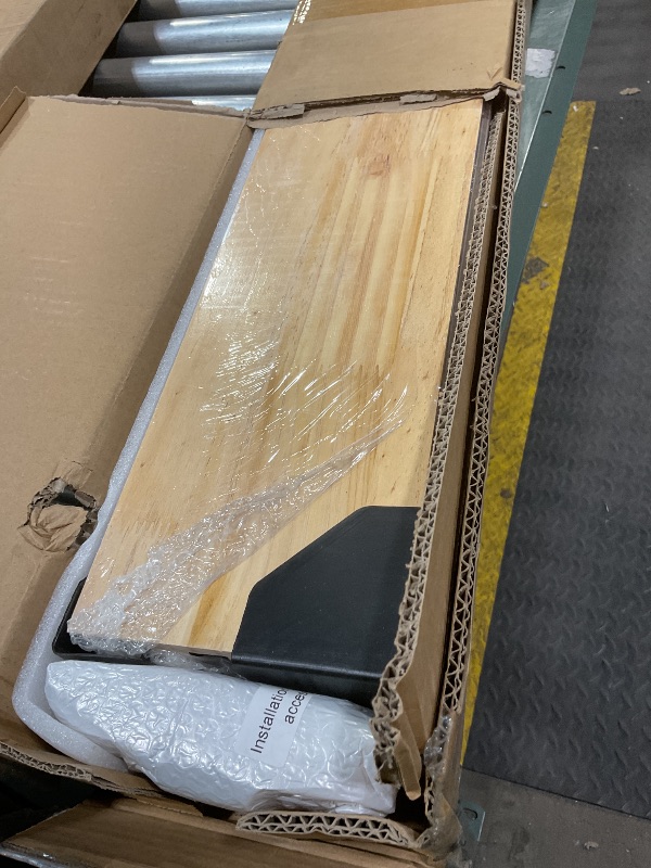 Photo 1 of **EDGE ONE PIECE DAMAGED**Art3d Slat Wood Wall Paneling for Interior and Ceiling Decoration - Pack of 4pcs + 1pc End-Trim, Size 108 x 5.7in.- Walnut