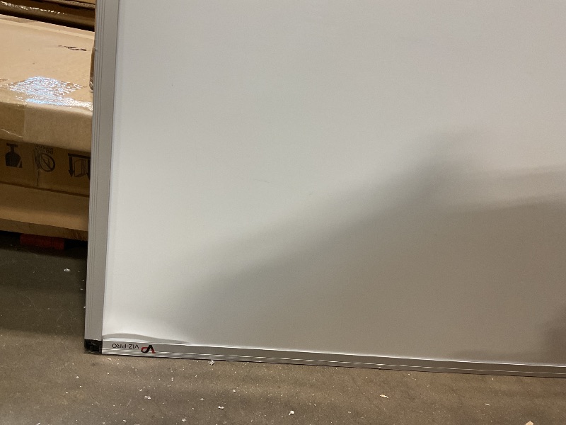 Photo 1 of **FRAME-SCRAPES/BEND. CORNER DENTED**VIZ-PRO Dry Erase Board/Magnetic Whiteboard, 48 x 48 Inches, Large Wall Mounted Board for School Office and Home 4' x 4'