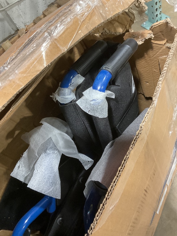 Photo 1 of **DIRT**Drive Medical Blue Streak Lightweight Wheelchair with Swing-Away Footrests and Flip-Back Arms, Portable Folding Wheelchair for Adults and Seniors, 18 Inch Seat