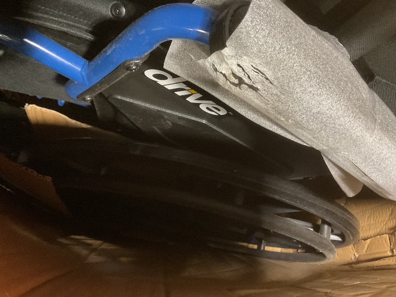 Photo 1 of **DIRT**Drive Medical Blue Streak Lightweight Wheelchair with Swing-Away Footrests and Flip-Back Arms, Portable Folding Wheelchair for Adults and Seniors, 18 Inch Seat