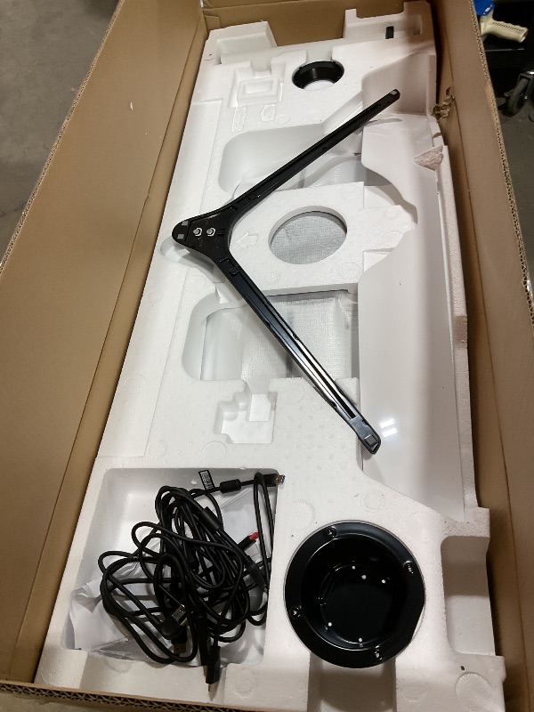 Photo 1 of **MAJOR DAMAGE TO SCREEN. SELLING FOR PARTS**SAMSUNG 57" Odyssey Neo G9 (G95NC) Series Dual 4K UHD 1000R Curved Gaming Monitor, 240Hz, 1ms with DisplayPort 2.1, Quantum Mini-LED, DisplayHDR 1000, AMD FreeSync Premium Pro, LS57CG952NNXZA