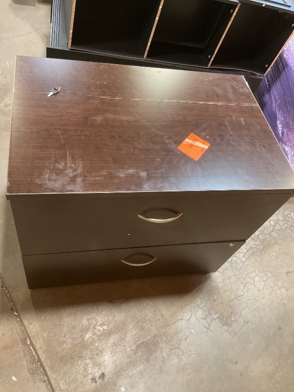 Photo 1 of **SCRAPES. DIRT. DRWER STICKS**Alera Alera Valencia Series Lateral File, 2 Legal/Letter-Size File Drawers, Espresso, 34" X 22.75" X 29.5"