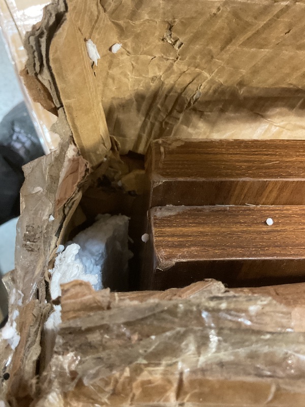 Photo 1 of **DAMAGE TO CORNERS**LITTLE TREE 8FT Conference Table for 10 People, Large Meeting Table, Modern Conference Room Tables with Cable Management, Training Tables with Strong Metal Legs for Office, Brown