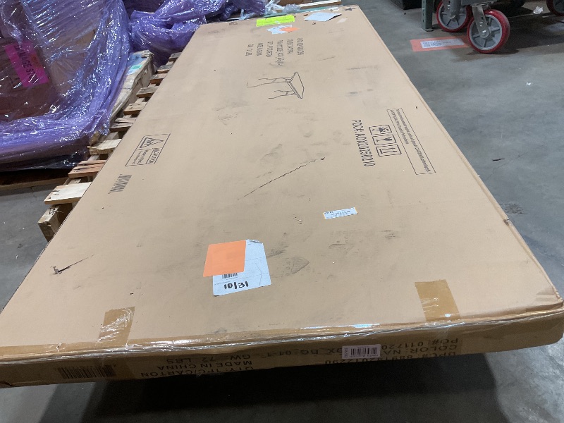 Photo 1 of **DAMAGE TO END LIP**Flash Furniture Fielder 8' Rectangular All-Occasion Wood Folding Event Table, Foldable Portable Banquet Table with Wooden Top, Natural/Black