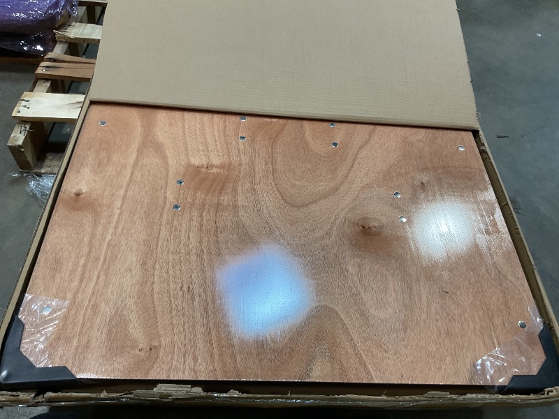 Photo 1 of **DAMAGE TO END LIP**Flash Furniture Fielder 8' Rectangular All-Occasion Wood Folding Event Table, Foldable Portable Banquet Table with Wooden Top, Natural/Black