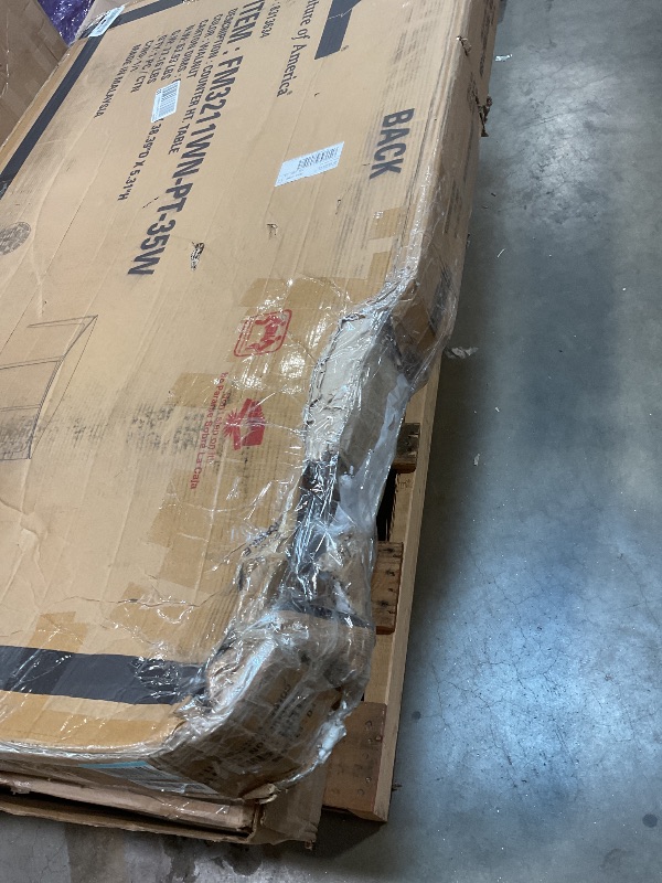 Photo 1 of **SCRATCHES**Furniture of America Alara Mid-Century Modern Solid Wood 59-inch Rectangular Dining Table with Clean Line and Organic Curve for Home Kitchen, Dinettes, Walnut