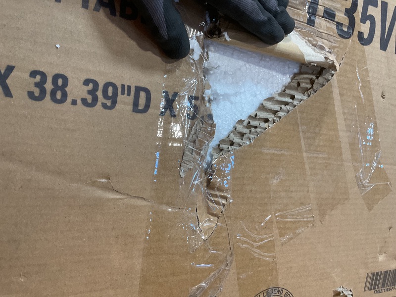 Photo 1 of **SCRATCHES**Furniture of America Alara Mid-Century Modern Solid Wood 59-inch Rectangular Dining Table with Clean Line and Organic Curve for Home Kitchen, Dinettes, Walnut