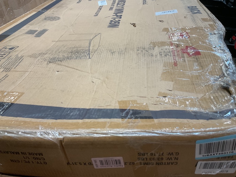 Photo 1 of **SCRATCHES**Furniture of America Alara Mid-Century Modern Solid Wood 59-inch Rectangular Dining Table with Clean Line and Organic Curve for Home Kitchen, Dinettes, Walnut