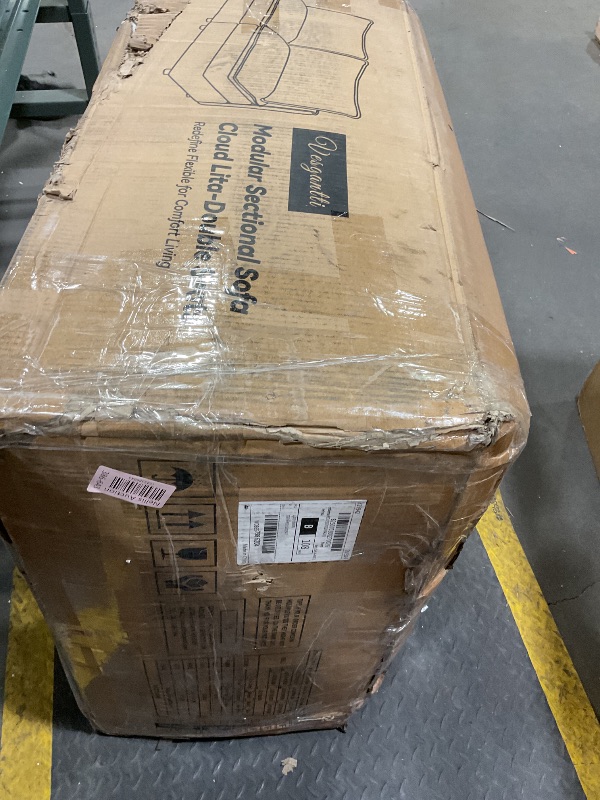 Photo 1 of **SELLING FOR PARTS AS PARTIAL SET. MIDDLE SECTION ONLY. ONE OF AT LEAST 3 BOX SET** 142" U Shaped Sectional Couch, Comfy Cloud Modular Sectional Sofa with 2 Ottoman Deep Seat Chenille Modern Cloud Sofa, Modular Sofas for Living Room, Bedroom and Apartmen