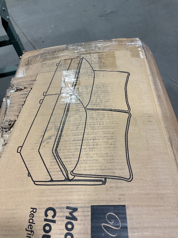 Photo 1 of **SELLING FOR PARTS AS PARTIAL SET. MIDDLE SECTION ONLY. ONE OF AT LEAST 3 BOX SET** 142" U Shaped Sectional Couch, Comfy Cloud Modular Sectional Sofa with 2 Ottoman Deep Seat Chenille Modern Cloud Sofa, Modular Sofas for Living Room, Bedroom and Apartmen