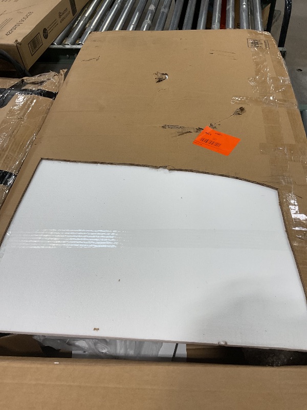 Photo 1 of ***POSSIBLY FOR PARTS/ UNKNOWN MISSING ASSEMBLY PIECES*** kepptory 48'' Dog Crate Furniture with Divider&Storage Drawers, Wooden Double Dog Kennel Furniture End Table with Sliding Barn Doors, White Double Dog Crate TV Stand