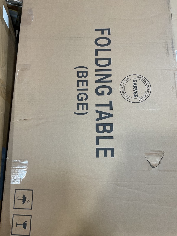 Photo 1 of ****PARTIAL SET NO CHAIRS INCLUDED TABLE ONLY**** 5-Piece Rectangle Folding Table and Chairs Set, Foldable Portable Card Table and Chairs, Scratch & Stain Resistant Tabletop, for Dining Room, Living Room, Office, Camping, Gatherings, Beige