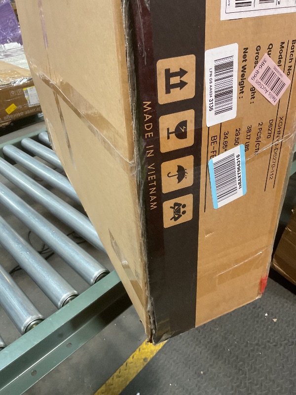 Photo 1 of **2 CHAIRS ONLY**COLAMY Wooden Dining Chairs Set of 6, Modern Upholstered Fabric Dining Room Chair, Farmhouse Kitchen Side Chairs with Foot Pegs, Beige