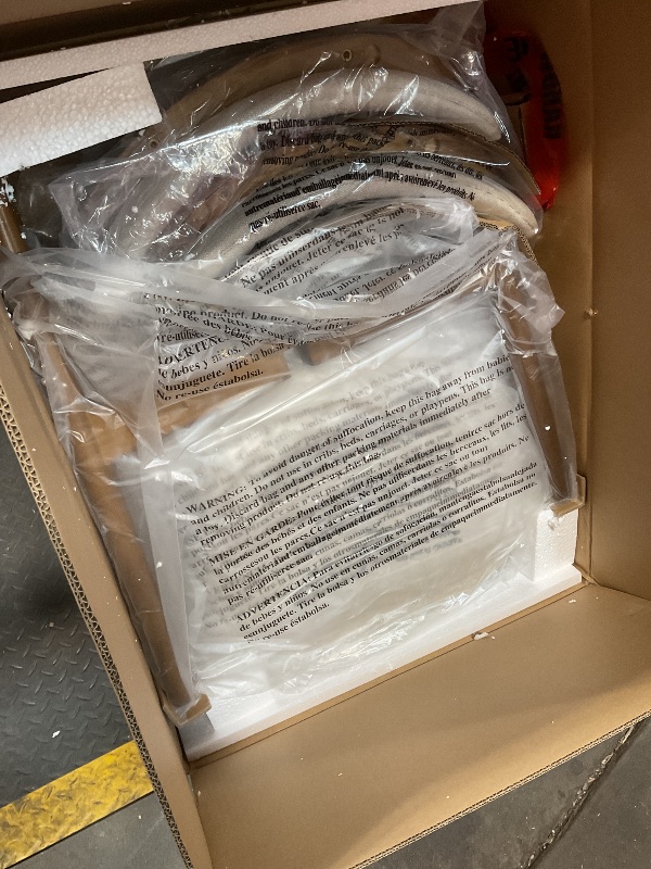 Photo 1 of **2 CHAIRS ONLY**COLAMY Wooden Dining Chairs Set of 6, Modern Upholstered Fabric Dining Room Chair, Farmhouse Kitchen Side Chairs with Foot Pegs, Beige