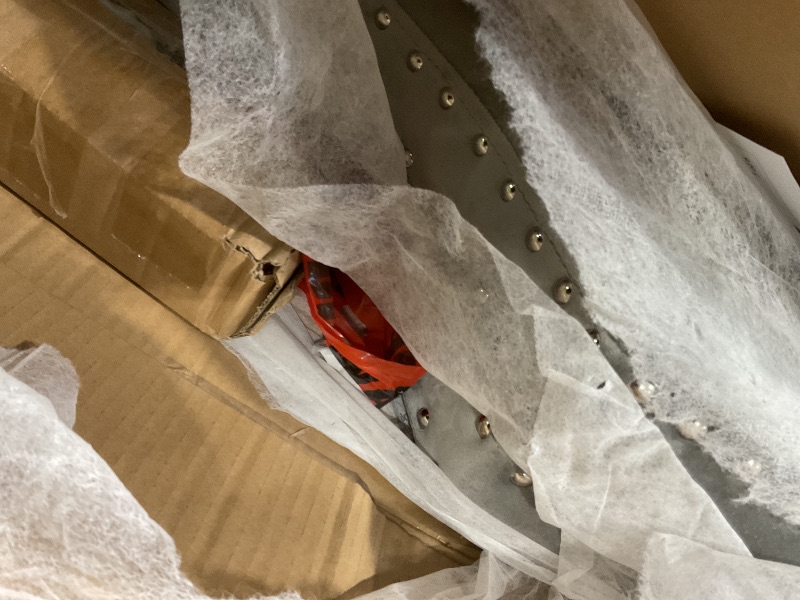 Photo 1 of **SCRAPES ON WOOD FRAME  ENDS**Ball & Cast Full Size Daybed with Trundle,Upholstered Trundle Bed W/Bedframe Tufted Button & Copper Nail on Arms Design,No Box Spring Needed,Sofa Bed Frame for Bedroom,Guest Room,Light Gray