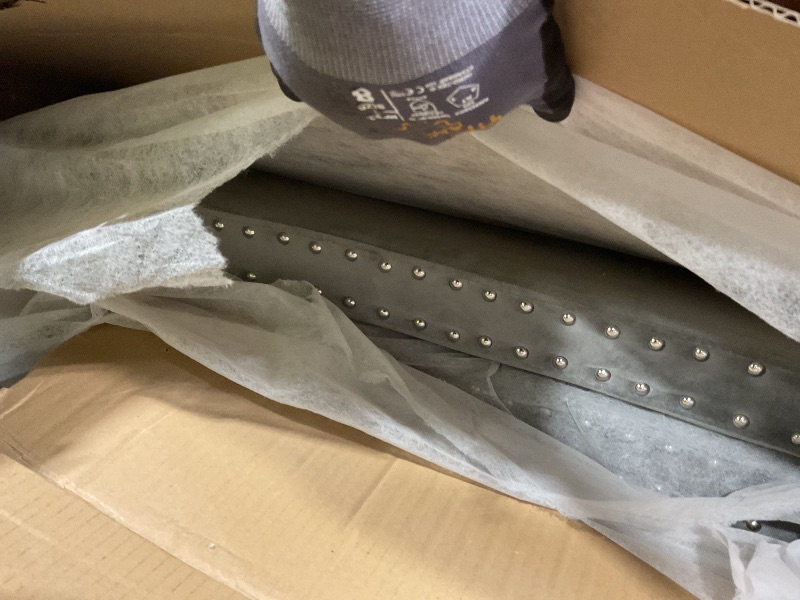 Photo 1 of **SCRAPES ON WOOD FRAME  ENDS**Ball & Cast Full Size Daybed with Trundle,Upholstered Trundle Bed W/Bedframe Tufted Button & Copper Nail on Arms Design,No Box Spring Needed,Sofa Bed Frame for Bedroom,Guest Room,Light Gray