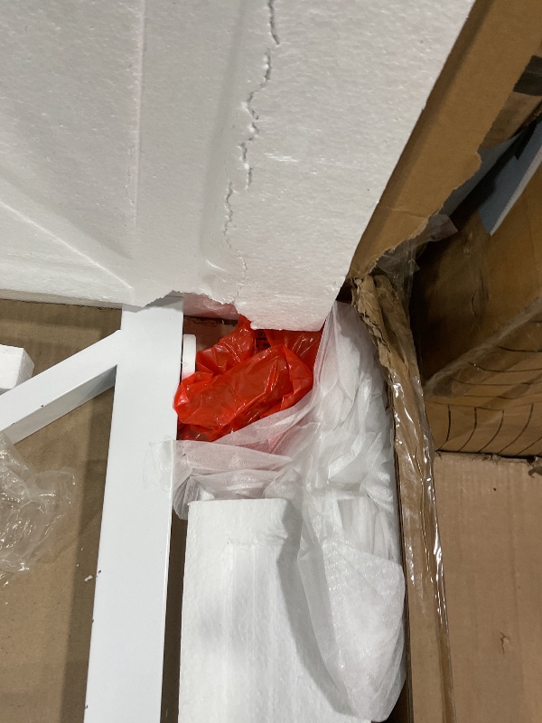 Photo 1 of **ONE CORNER CHIPPED**kTribesigns 70.8-Inch Executive Desk, Large Computer Office Desk Workstation, Modern Simple Style Laptop Desk Study Writing Table Business Furniture for Home Office (Brown/White, 70.8 Inch)