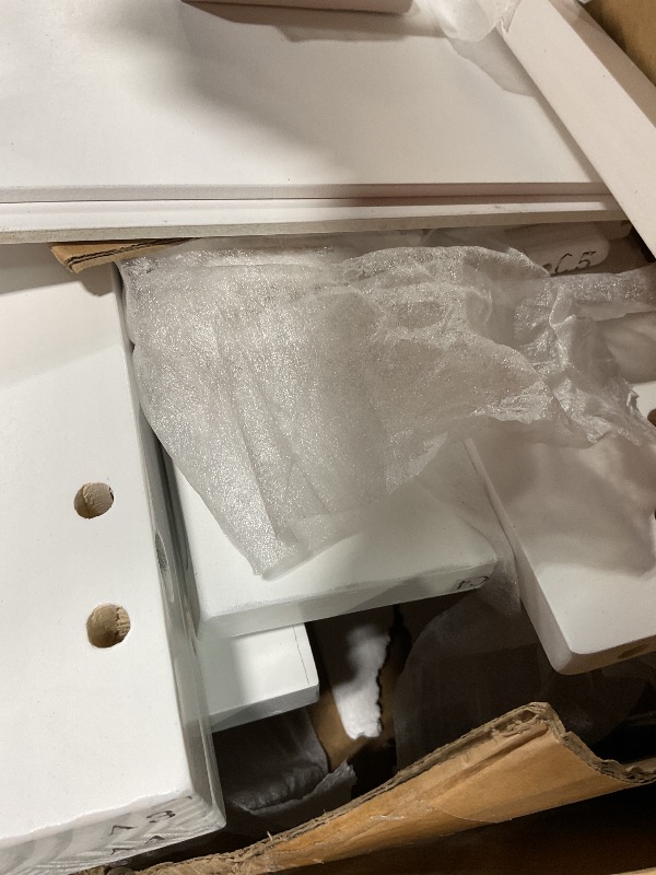 Photo 1 of **SELLING FOR PARTS AS PARTIAL SET. ONE OF TWO BOXES. SCRATCH**Ball & Cast Murphy Bed Queen Size Bed Frame with a Shelf,Wooden Space-Saving Wall Cabinet Beds,w/Slat Support,for Bedroom,Student Dorms,Guest Rooms,Studio,Office,White