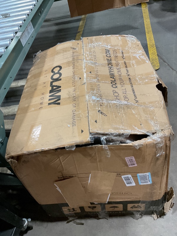 Photo 1 of **2 CHAIRS ONLY**MALOL 7-Piece Rectangular Dining Table Set for 6, 63" Industrial Kitchen Table with 6 Tufted Parsons Dinner Chairs for Dining Room, Kitchen, Living Room, Brown+Beige