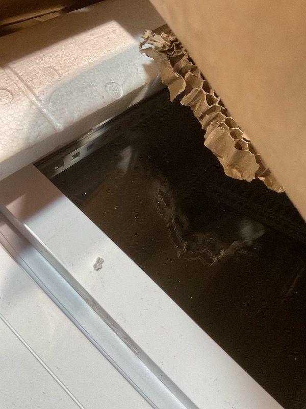 Photo 1 of **PARTS ONLY****DIRT. SCRAPES**Litake Commercial Refrigerator, 3.5 Cu. FT Glass Refrigerator Display Case Countertop with Adjustable Shelves, Interior LED Lighting, Display Fridge for Pastry Cake Restaurant, Auto Defrost, White