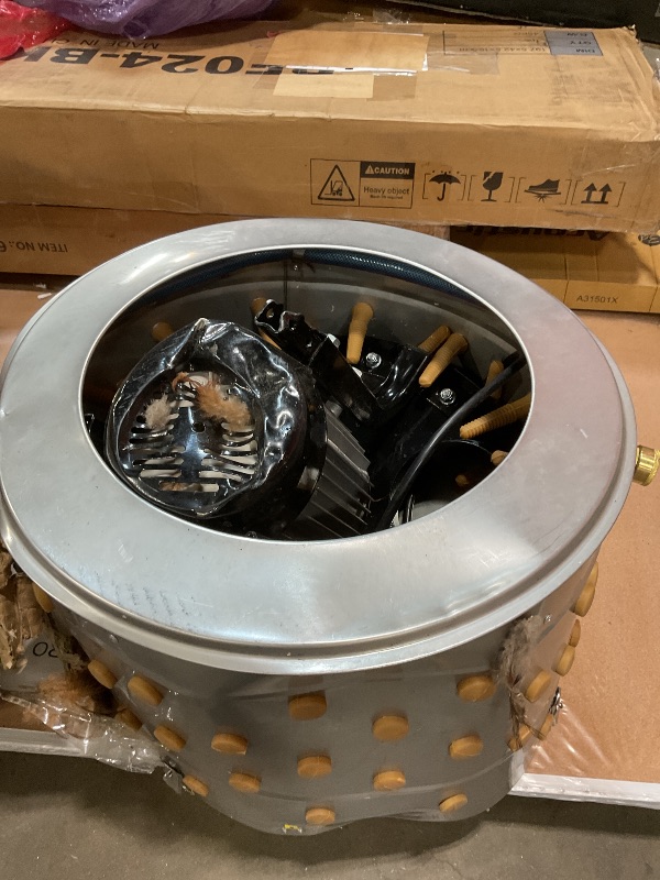 Photo 1 of **SELLING FOR PARTS. MAJOR DAMAGE.**Yardbird 21833 Chicken Plucker, Stainless Steel, 1.5 HP Motor, 20-inch Drum, 110 Natural Soft Fingers, Integrated Irrigation Ring, Transport Wheels, Simple Debris Collection
