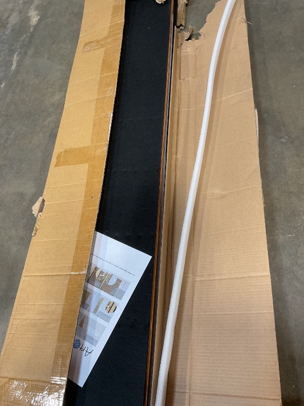 Photo 1 of **MAJOR DAMAGE TO 3 FT ON ONE END FOR BOTH PIECES**Art3d 2-Pack 108" x 12" Acoustic Wood Panels for Wall, Soundproof Wood Slat Panel for Wall and Ceiling, 3D Fluted Sound Absorbing Paneling for Interior Wall Decor, Living Room, Bedroom - Teak