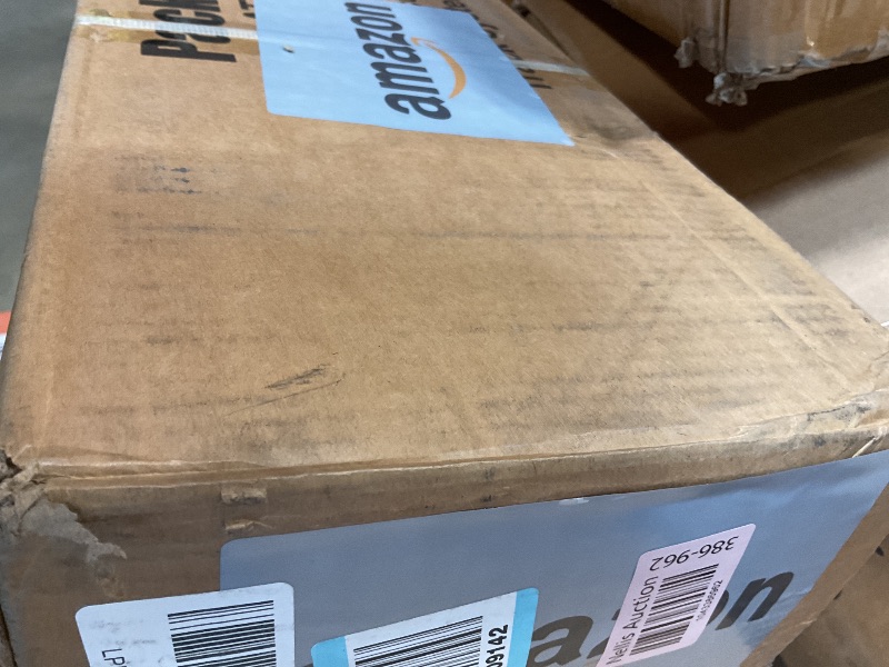 Photo 1 of **SELLING FOR PARTS AS PARTIAL SET. BOX 1 OF 2**SmartStandard 42in x 84in Sliding Barn Door with 7FT Barn Door Hardware Track Kit & Handle, Waterproof PVC Surface, Pre-Drilled Holes Easy to Assemble, White, Solid, MDF, 3 Panel