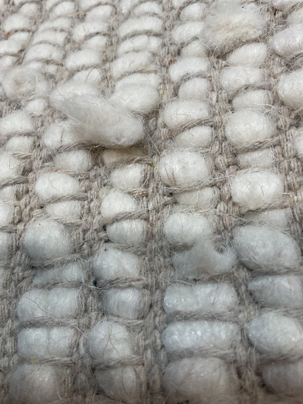 Photo 1 of **SCRAPES. DIRT**S & L Homes Wool Cotton Hand Woven Chunky Knit Popcorn Rug - Ivory Contemporary Area Rug for Living Room Bedroom (8' x 10' - Ivory)