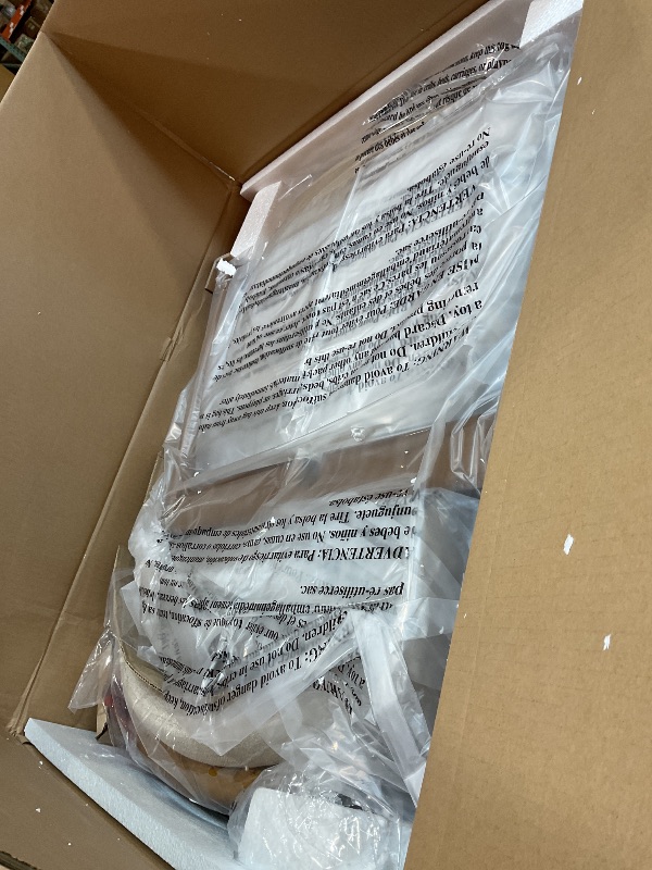 Photo 1 of **2 CHAIRS ONLY**COLAMY Wooden Dining Chairs Set of 6, Modern Upholstered Fabric Dining Room Chair, Farmhouse Kitchen Side Chairs with Foot Pegs, Beige