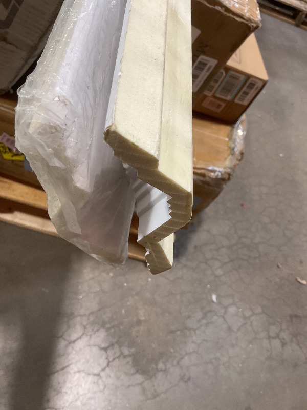 Photo 1 of ** TWO PIECES/SCRATCHES/ DIRTY** Endurathane Attica Crown Moulding, 3 7/8"H x 3 5/8"P x 5 3/8"F x 94 1/2"L, Factory Primed