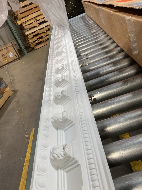 Photo 1 of ** TWO PIECES/SCRATCHES/ DIRTY** Endurathane Attica Crown Moulding, 3 7/8"H x 3 5/8"P x 5 3/8"F x 94 1/2"L, Factory Primed