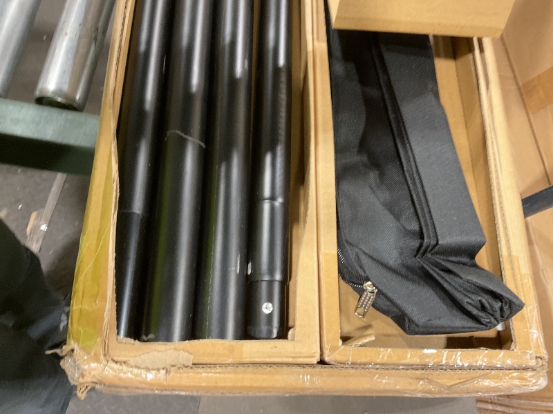 Photo 1 of **SCRATCHES. DIRT**Kinchoix Pipe and Drape Backdrop Stand 8ftx10ft Adjustable Background Support System Heavy Duty Background Stand for Wedding Banquet Decorations Black