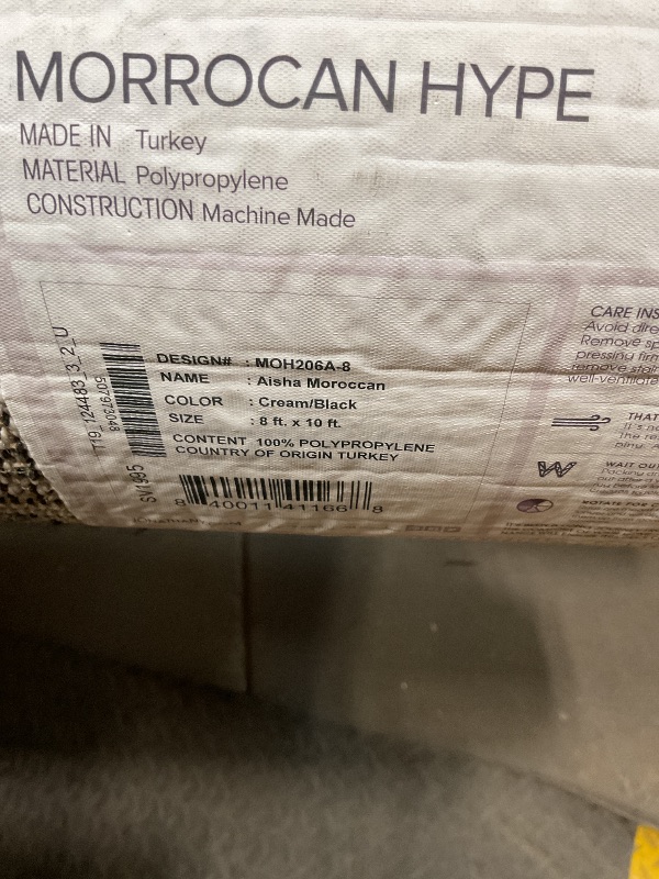 Photo 1 of **DIRT FROM TRANSPORT **JONATHAN Y Aisha Moroccan Triangle Geometric Cream/Black Indoor Area Rug, 8x10, Contemporary, Modern, Easy-Cleaning for Living Room, Bedroom, Kitchen, Pet Friendly, Non-Shedding (MOH206A-8)