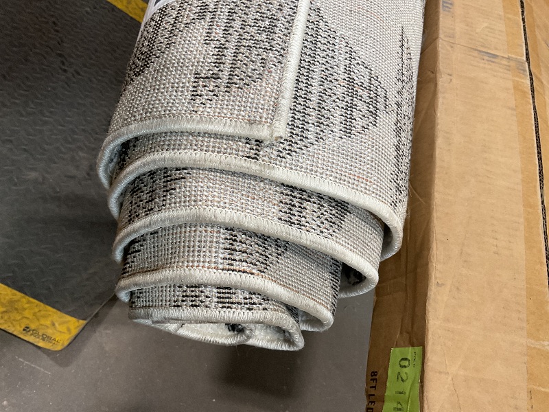 Photo 1 of **DIRT FROM TRANSPORT **JONATHAN Y Aisha Moroccan Triangle Geometric Cream/Black Indoor Area Rug, 8x10, Contemporary, Modern, Easy-Cleaning for Living Room, Bedroom, Kitchen, Pet Friendly, Non-Shedding (MOH206A-8)