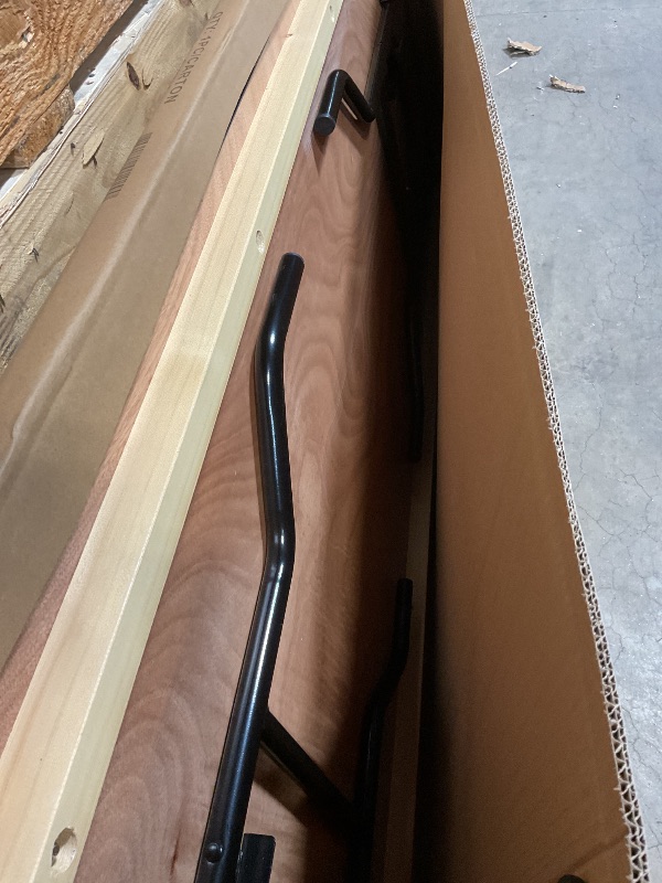 Photo 1 of **SCRAPES ON EDGE**Flash Furniture Fielder 8' Rectangular All-Occasion Wood Folding Event Table, Foldable Portable Banquet Table with Wooden Top, Natural/Black