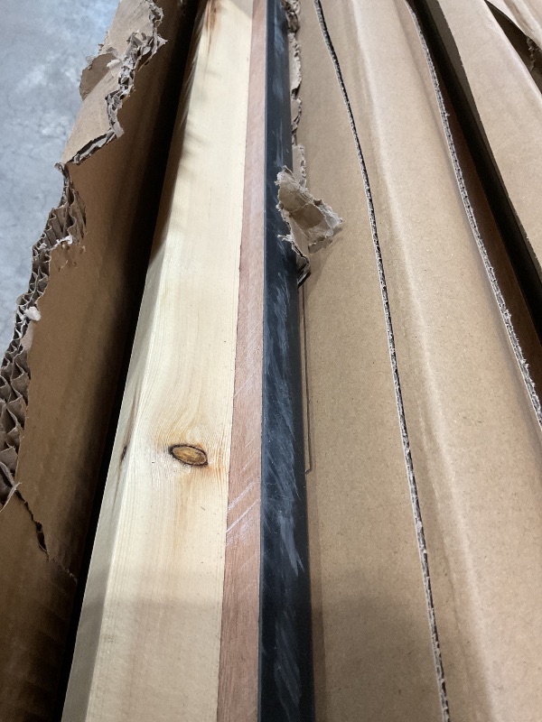 Photo 1 of **SCRAPE DAMAGE. DENT DAMAGE. CORNER EDGE LIP POPPING OUT**Flash Furniture Fielder 8' Rectangular All-Occasion Wood Folding Event Table, Foldable Portable Banquet Table with Wooden Top, Natural/Black