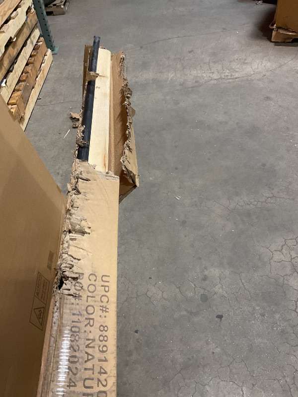 Photo 1 of **SCRAPE DAMAGE. DENT DAMAGE. CORNER EDGE LIP POPPING OUT**Flash Furniture Fielder 8' Rectangular All-Occasion Wood Folding Event Table, Foldable Portable Banquet Table with Wooden Top, Natural/Black