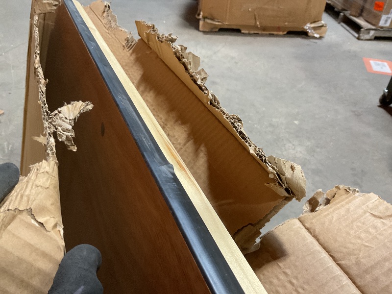 Photo 1 of **SCRAPE DAMAGE. DENT DAMAGE. CORNER EDGE LIP POPPING OUT**Flash Furniture Fielder 8' Rectangular All-Occasion Wood Folding Event Table, Foldable Portable Banquet Table with Wooden Top, Natural/Black