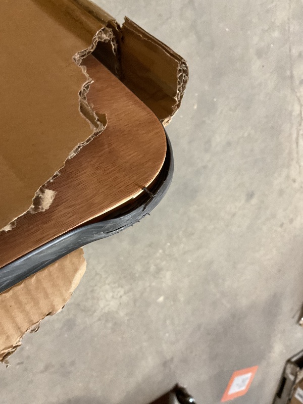 Photo 1 of **SCRAPE DAMAGE. DENT DAMAGE. CORNER EDGE LIP POPPING OUT**Flash Furniture Fielder 8' Rectangular All-Occasion Wood Folding Event Table, Foldable Portable Banquet Table with Wooden Top, Natural/Black