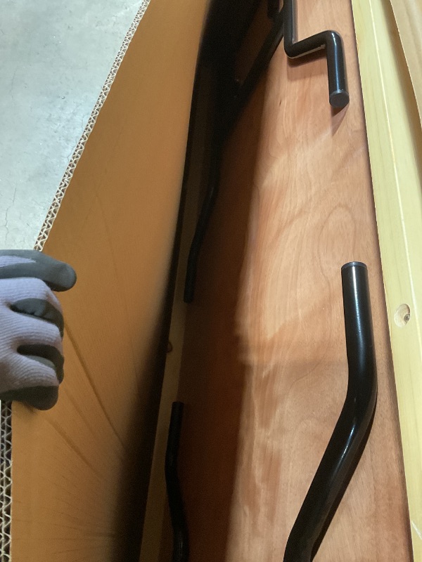 Photo 1 of **SCRAPES/SCRATCHES ON TABLETOP**Flash Furniture Fielder 8' Rectangular All-Occasion Wood Folding Event Table, Foldable Portable Banquet Table with Wooden Top, Natural/Black