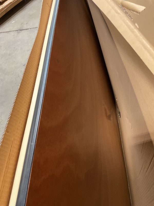 Photo 1 of **SCRAPES/SCRATCHES ON TABLETOP**Flash Furniture Fielder 8' Rectangular All-Occasion Wood Folding Event Table, Foldable Portable Banquet Table with Wooden Top, Natural/Black